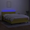vidaXL z&ouml;ld sz&ouml;vet rug&oacute;s &eacute;s LED-es &aacute;gy matraccal 140x190 cm