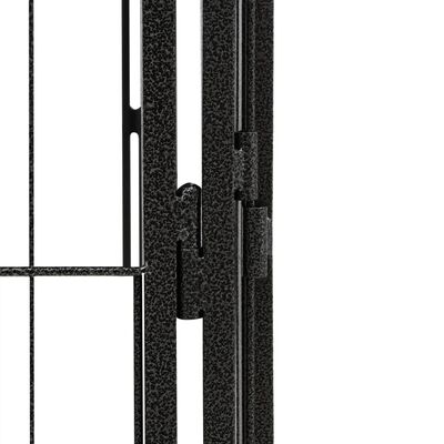 vidaXL 28-paneles fekete porszórt acél kutyakennel 100 x 50 cm