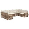 vidaXL Kerti Kanap&eacute; Szett 9 pcs Beige &eacute;s Kr&eacute;msz&iacute;nű polirattan