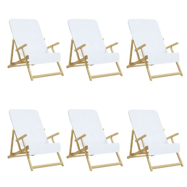 vidaXL 6 db fehér 400 GSM szövet strandtörölköző 60 x 135 cm