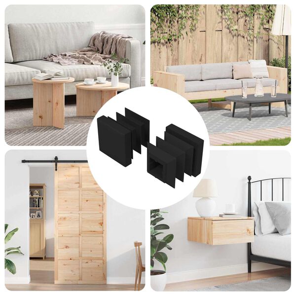 vidaXL V&eacute;gsapk&aacute;k 2 pcs Fekete 15 x 15 x 15 mm PP