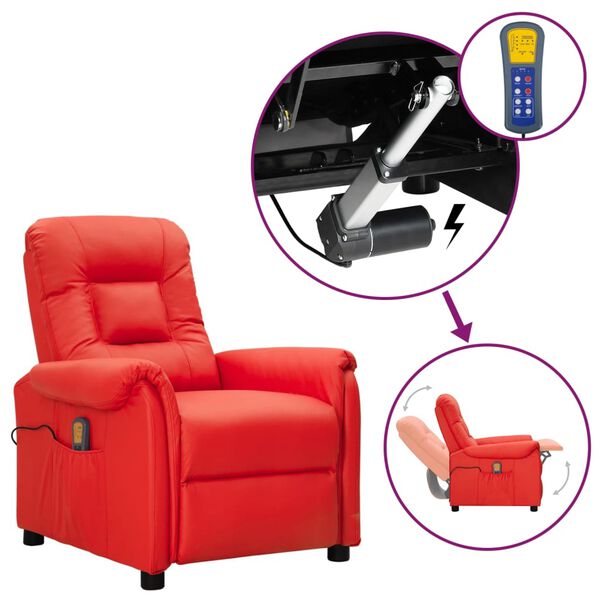 vidaXL piros műbőr fel&aacute;ll&aacute;st seg&iacute;tő fotel