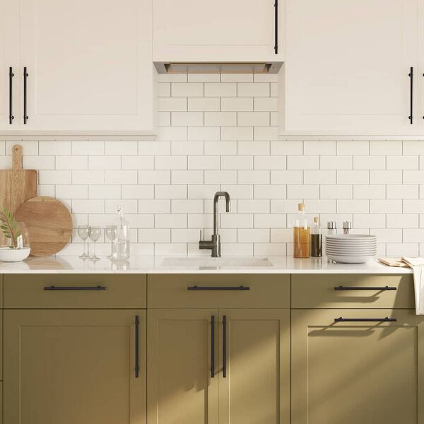 vidaXL 5 db fekete rozsdamentes acél szekrényfogantyú 192 mm