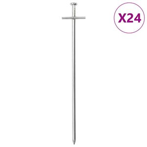 vidaXL 24 db horganyzott ac&eacute;l s&aacute;torc&ouml;vek 23 cm &Oslash;6 mm