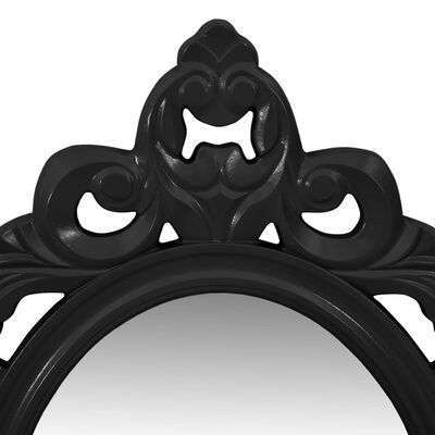 vidaXL fekete tükrös kulcs- és ékszertartó fali polcszett kampókkal