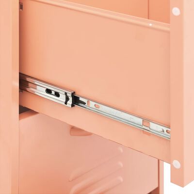 vidaXL rózsaszín acél tárolószekrény 42,5 x 35 x 101,5 cm
