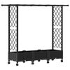 vidaXL Magas&iacute;tott &Aacute;gy Trellis-szel &eacute;s Tetővel Fekete 164 x 40 x 127 cm