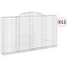 vidaXL 11 db &iacute;ves horganyzott vas gabion kos&aacute;r 300x30x160/180 cm
