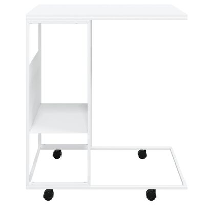 vidaXL fehér szerelt fa kisasztal kerekekkel 55x36x63,5 cm
