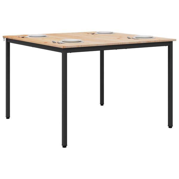 vidaXL &Eacute;tkezőasztal Term&eacute;szetes 110 x 110 x 75 cm T&ouml;m&ouml;r fenyőfa