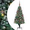 vidaXL Mű kar&aacute;csonyfa 150 LED-del Z&ouml;ld 150 cm PVC &eacute;s Ac&eacute;l &eacute;s Műanyag