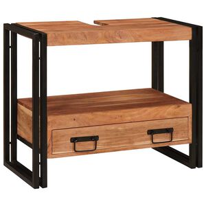 vidaXL Mosd&oacute; szekr&eacute;ny fi&oacute;kkal Barna 71 x 33 x 58 cm T&ouml;m&ouml;r Ak&aacute;cfa