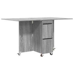 vidaXL &Eacute;tkezőasztal 2 pcs 140 x 80 x 77 cm Szerelt Fa Sz&uuml;rke Sonoma