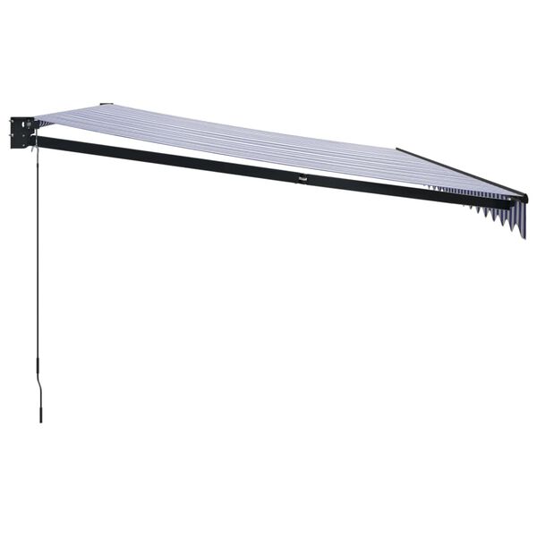 vidaXL k&eacute;k &eacute;s feh&eacute;r sz&ouml;vet &eacute;s alum&iacute;nium beh&uacute;zhat&oacute; napellenző 5 x 3 m