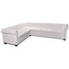 vidaXL 6 szem&eacute;lyes feh&eacute;r műbőr Chesterfield sarok kanap&eacute;