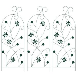 vidaXL Kerti Ker&iacute;t&eacute;s 3 db Z&ouml;ld 112 x 39,5 cm Ac&eacute;l