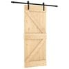 vidaXL Cs&uacute;sz&oacute; ajt&oacute; Term&eacute;szetes &eacute;s Fekete 85 x 210 cm Szil&aacute;rd Fenyőfa