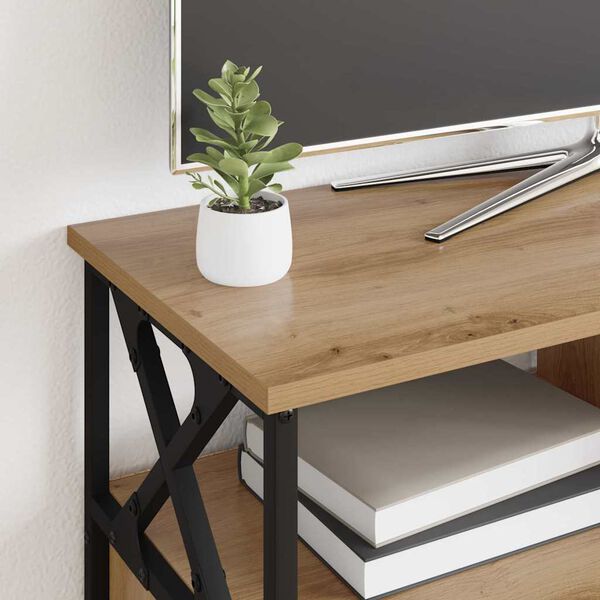 vidaXL TV szekr&eacute;ny Artisan t&ouml;lgy 90 x 33 x 45 cm Műszaki fa &eacute;s ac&eacute;l