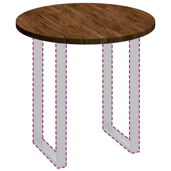 vidaXL Asztallap S&ouml;t&eacute;t Barna &Oslash; 80 x 2,5 cm T&ouml;m&ouml;r T&ouml;lgyfa