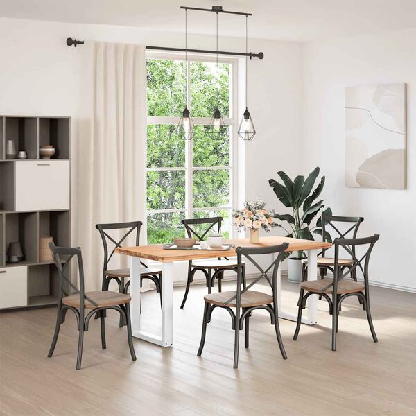 vidaXL 2 db U alak&uacute; &eacute;tkezőasztal l&aacute;b feh&eacute;r 60 x (72-73) cm ac&eacute;l &eacute;tkezőasztal l&aacute;b