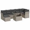 vidaXL 8 r&eacute;szes vil&aacute;gossz&uuml;rke polyrattan kerti &uuml;lőgarnit&uacute;ra p&aacute;rn&aacute;val