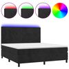 vidaXL fekete b&aacute;rsony rug&oacute;s &eacute;s LED-es &aacute;gy matraccal 180x200 cm