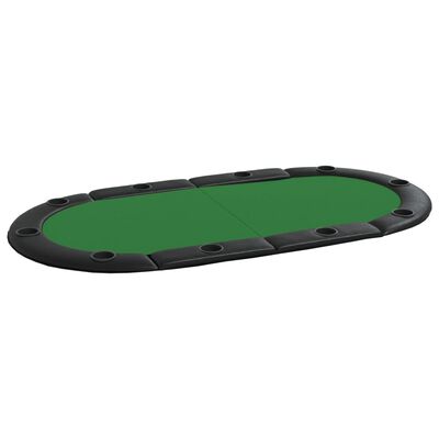 vidaXL zöld összecsukható pókerasztallap 10 játékosnak 208x106x3 cm