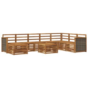 vidaXL K&uuml;lt&eacute;ri kanap&eacute; szett 7 pcs Term&eacute;szetes T&ouml;m&ouml;r Ak&aacute;cfa