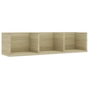 vidaXL sonoma t&ouml;lgy szerelt fa CD-tart&oacute; fali polc 75x18x18 cm