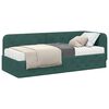 vidaXL Sarokágy keret matracmal Sötétzöld 80 x 200 cm Bársony