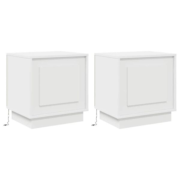 vidaXL &Eacute;jjeliszekr&eacute;ny 2 pcs Feh&eacute;r 44 x 34,5 x 45 cm Faanyag