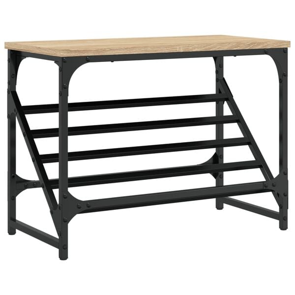 vidaXL sonoma tölgy színű szerelt fa cipőtartó 60x30x45 cm