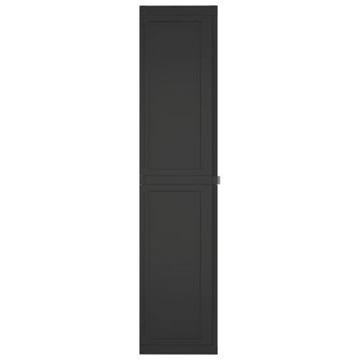 vidaXL fekete PP kültéri tárolószekrény 65 x 37 x 165 cm