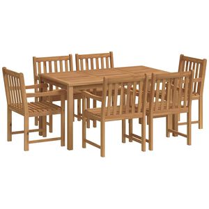 vidaXL 7 r&eacute;szes t&ouml;m&ouml;r t&iacute;kfa kerti &eacute;tkezőgarnit&uacute;ra 150 x 90 cm