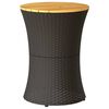 vidaXL fekete polyrattan &eacute;s t&ouml;m&ouml;r fa kerti dob alak&uacute; kisasztal