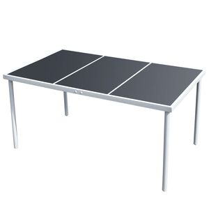 vidaXL fekete ac&eacute;l kerti asztal 150 x 90 x 74 cm