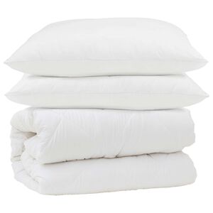 vidaXL Takar&oacute; szett p&aacute;rn&aacute;val 3 pcs Feh&eacute;r Mikrosz&aacute;las &eacute;s Pehelytoll