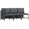 vidaXL 3 r&eacute;szes sz&uuml;rke polyrattan kerti b&uacute;torszett p&aacute;rn&aacute;kkal