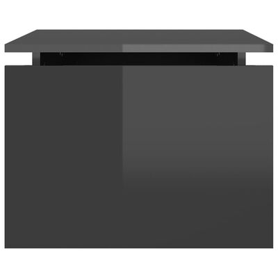 vidaXL magasfényű szürke forgácslap dohányzóasztal 68 x 50 x 38 cm