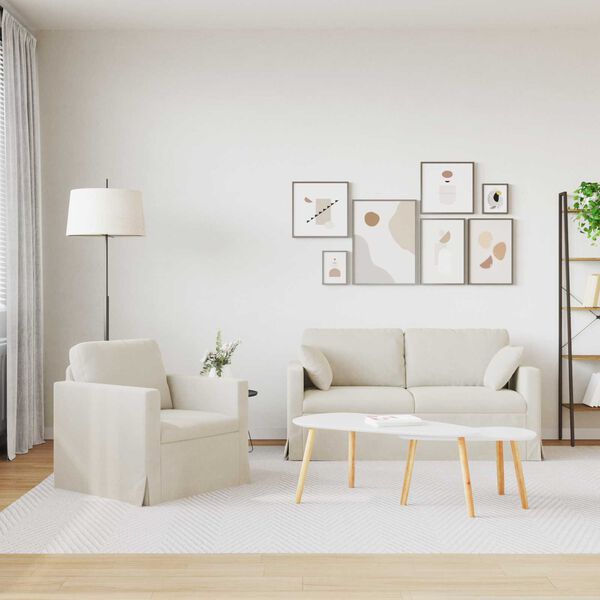 vidaXL Kanap&eacute; 2 pcs Kr&eacute;m 158 x 78 x 80 cm B&aacute;rsony