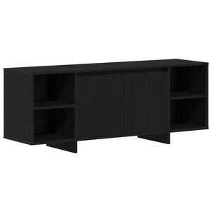 vidaXL TV szekr&eacute;ny 130 x 35 x 50 cm Fekete T&ouml;lgy Szerelt Fa