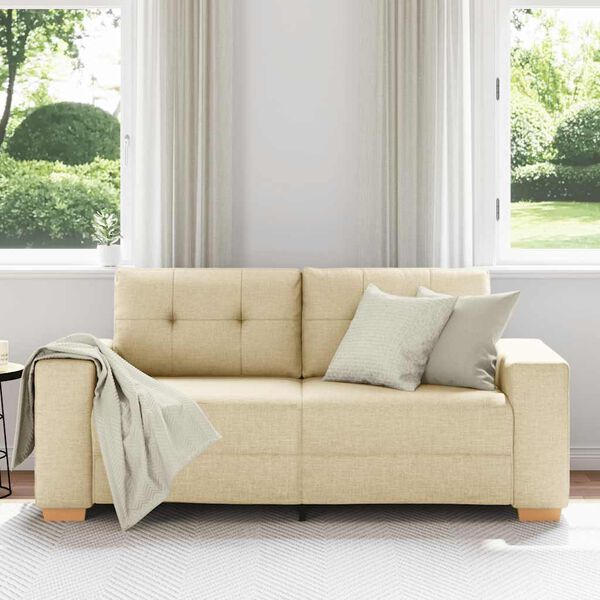 vidaXL kr&eacute;m sz&ouml;vet loveseat kanap&eacute; 180x77x82 cm