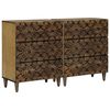 vidaXL Sz&eacute;f 2 pcs Barna 60 x 33,5 x 75 cm T&ouml;m&ouml;r Mang&oacute;f&aacute;t