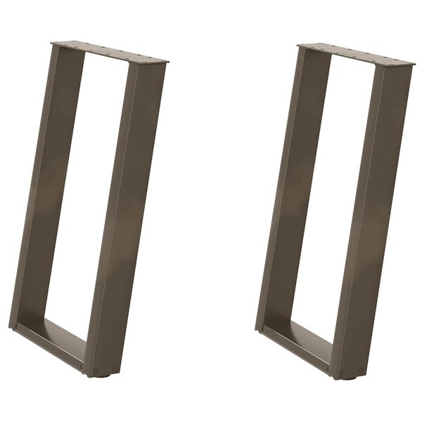 vidaXL 2 db U alak&uacute; &eacute;tkezőasztal l&aacute;b nat&uacute;r ac&eacute;lb&oacute;l 60 x (72-73) cm