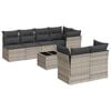 vidaXL 8 r&eacute;szes vil&aacute;gossz&uuml;rke polyrattan kerti &uuml;lőgarnit&uacute;ra p&aacute;rn&aacute;val