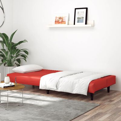vidaXL kétszemélyes piros műbőr kanapéágy