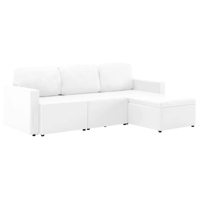 vidaXL háromszemélyes fehér műbőr elemes kanapé