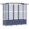 vidaXL Magas&iacute;tott &Aacute;gy Trellis-szel &eacute;s Tetővel Sz&uuml;rke 204 x 40 x 141 cm