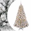 vidaXL Műkar&aacute;csonyfa g&ouml;mbbel 180 cm 300 LED Meleg feh&eacute;r PVC &eacute;s f&eacute;m