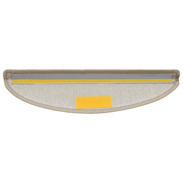 vidaXL 30 db l&eacute;pcsőszőnyeg 56 x 17 x 3 cm b&eacute;zs f&eacute;lk&ouml;r alak&uacute;